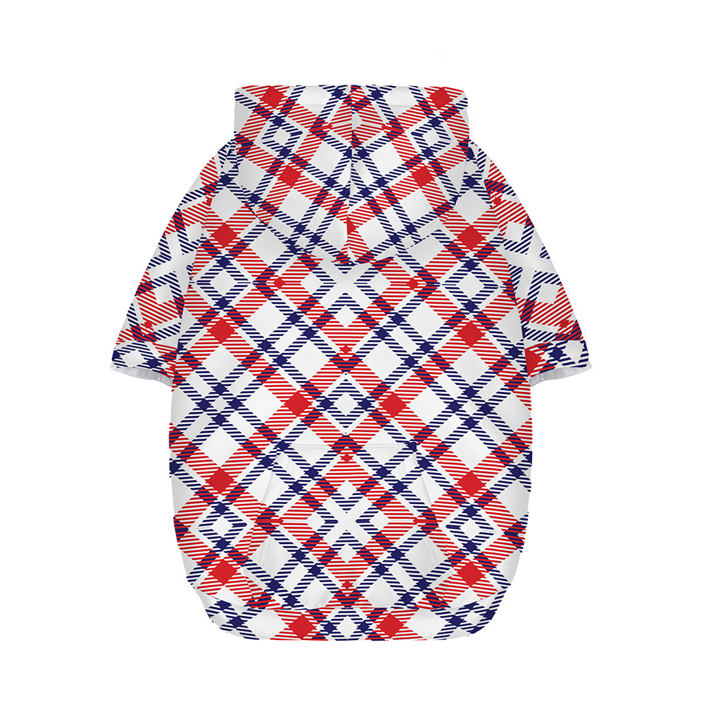 American Plaid Pattern Print Dog Zip Up Hoodie