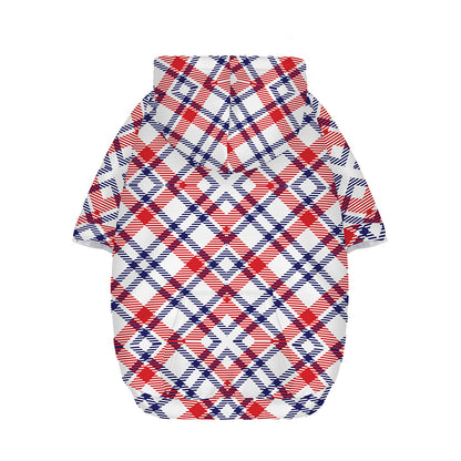 American Plaid Pattern Print Dog Zip Up Hoodie