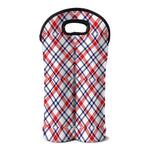 American Plaid Pattern Print Double Neoprene Wine Tote
