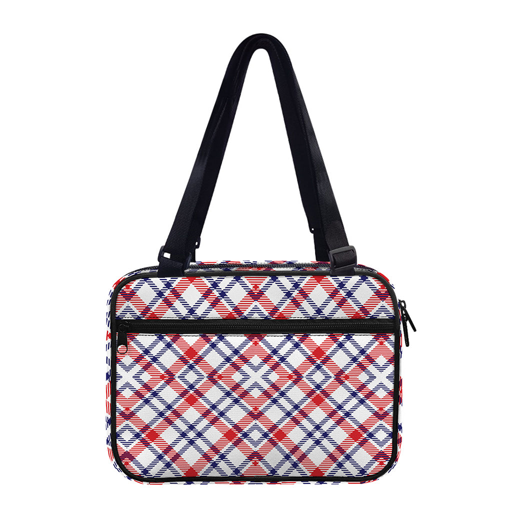 American Plaid Pattern Print Double Strap Bible Bag