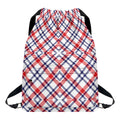 American Plaid Pattern Print Drawstring Backpack