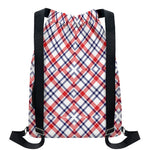 American Plaid Pattern Print Drawstring Backpack