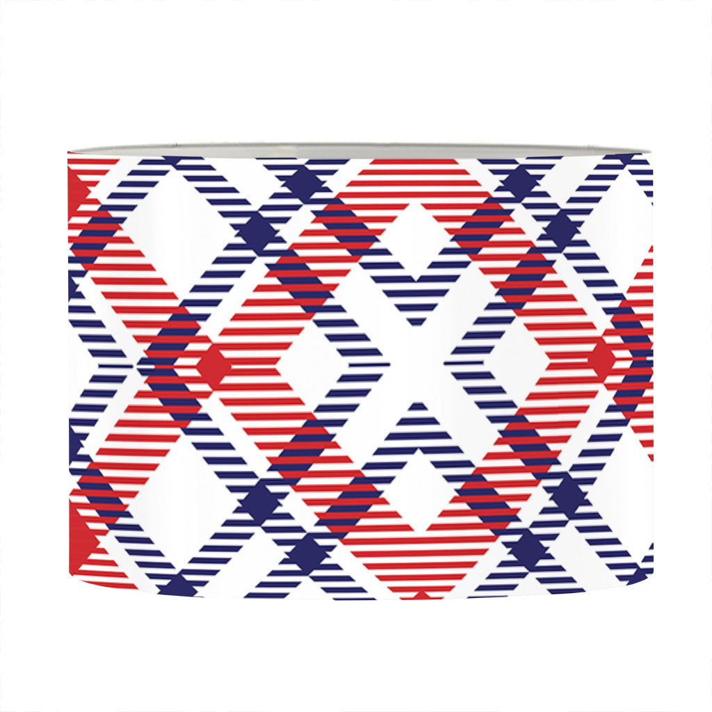 American Plaid Pattern Print Drum Lamp Shade