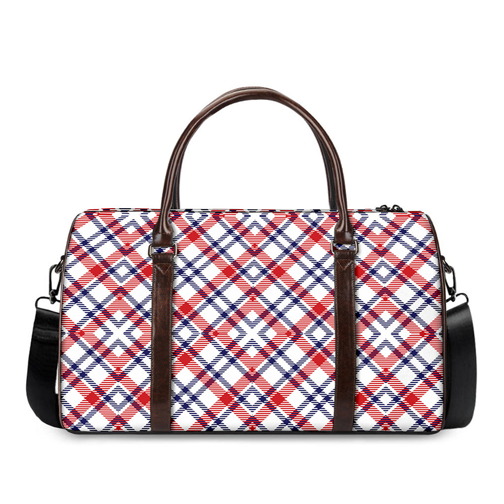 American Plaid Pattern Print Duffle Bag