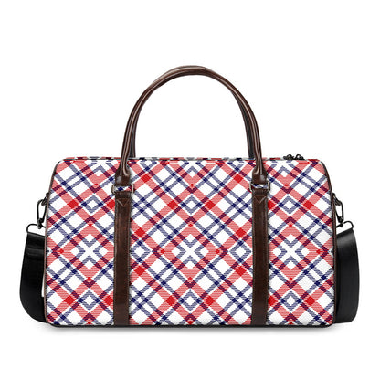 American Plaid Pattern Print Duffle Bag