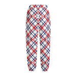 American Plaid Pattern Print Fleece Lined Knit Pants