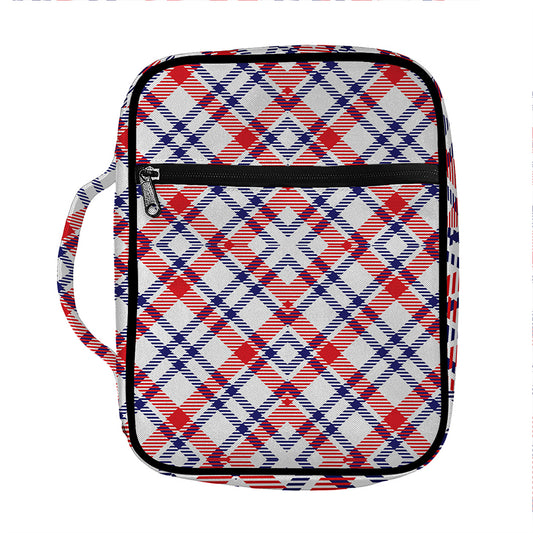 American Plaid Pattern Print Front Pocket Bible Bag