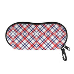 American Plaid Pattern Print Glasses Case