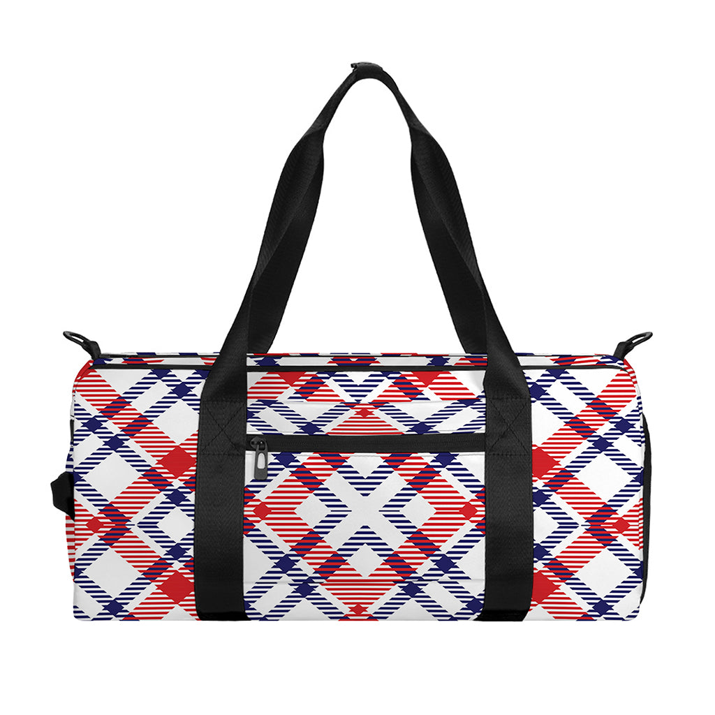 American Plaid Pattern Print Gym Bag