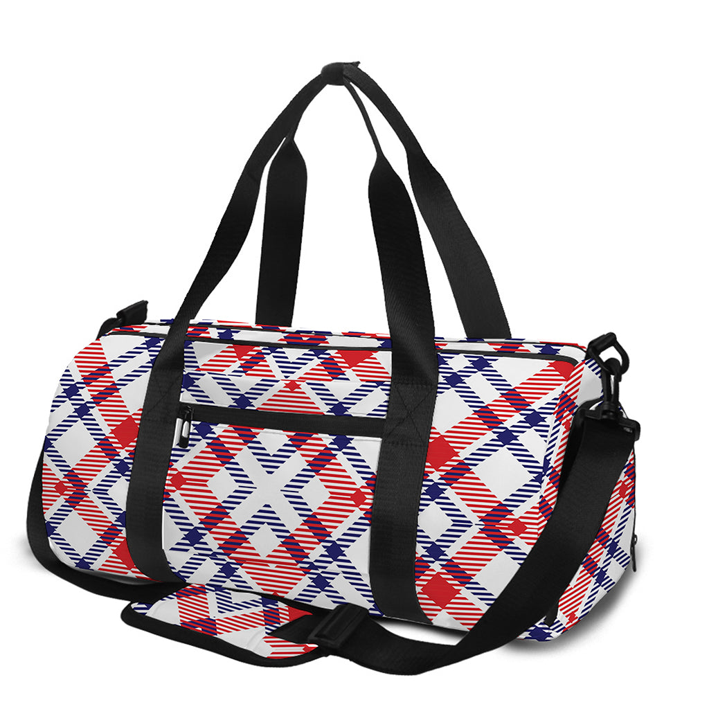 American Plaid Pattern Print Gym Bag