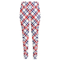 American Plaid Pattern Print High-Waisted Pocket Leggings