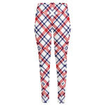 American Plaid Pattern Print High-Waisted Pocket Leggings