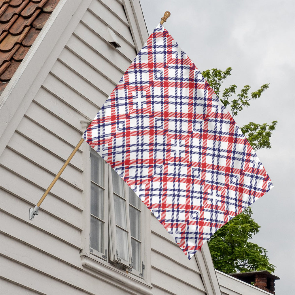 American Plaid Pattern Print House Flag