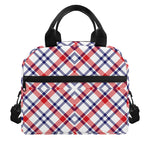 American Plaid Pattern Print Insulated Lunch Bag