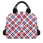 American Plaid Pattern Print Insulated Lunch Bag