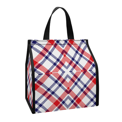 American Plaid Pattern Print Insulated Lunch Tote