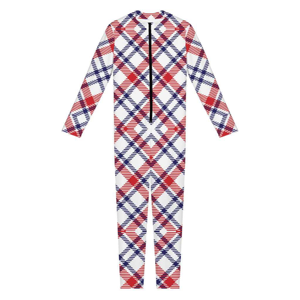 American Plaid Pattern Print Jumpsuit