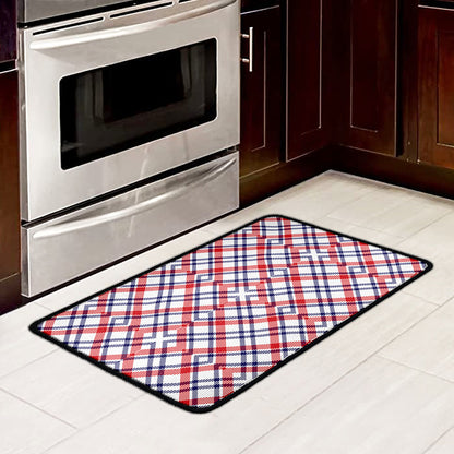 American Plaid Pattern Print Kitchen Mat
