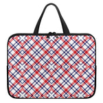 American Plaid Pattern Print Laptop Sleeve With Handle