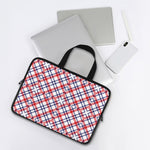 American Plaid Pattern Print Laptop Sleeve With Handle