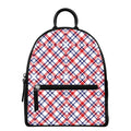 American Plaid Pattern Print Leather Backpack