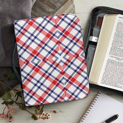 American Plaid Pattern Print Leather Bible Cover