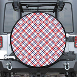 American Plaid Pattern Print Leather Spare Tire Cover