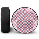 American Plaid Pattern Print Leather Spare Tire Cover