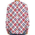 American Plaid Pattern Print Long Sleeve Baseball Jersey