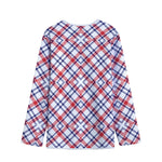 American Plaid Pattern Print Long Sleeve Short Coat