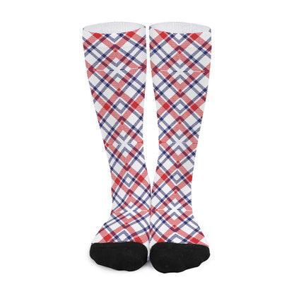 American Plaid Pattern Print Long Socks