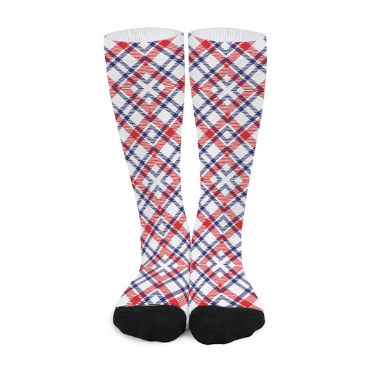 American Plaid Pattern Print Long Socks