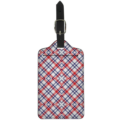 American Plaid Pattern Print Luggage Tag