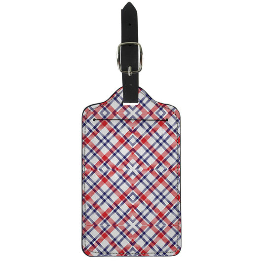 American Plaid Pattern Print Luggage Tag