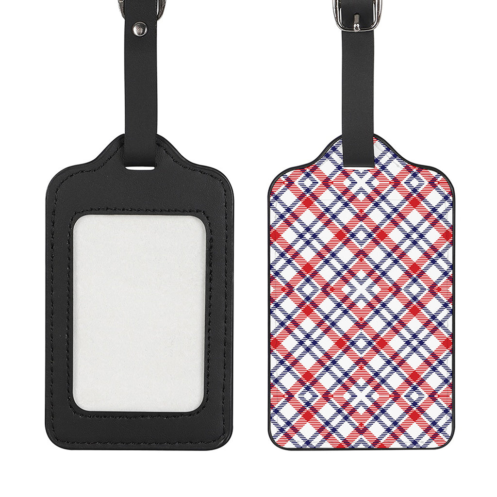 American Plaid Pattern Print Luggage Tag