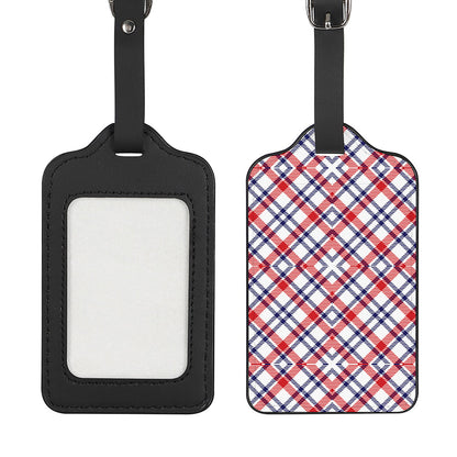 American Plaid Pattern Print Luggage Tag