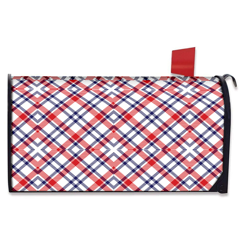 American Plaid Pattern Print Mailbox Cover