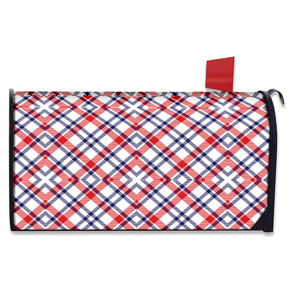 American Plaid Pattern Print Mailbox Cover