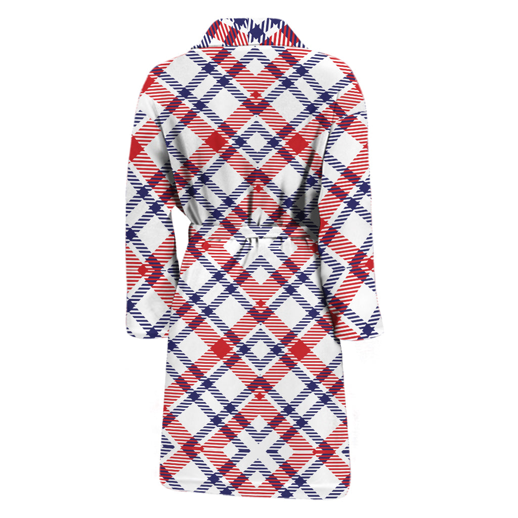 American Plaid Pattern Print Men's Bathrobe