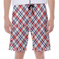 American Plaid Pattern Print Men's Beach Shorts