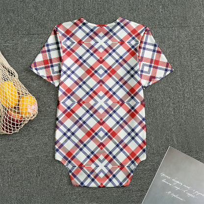American Plaid Pattern Print Men's Bodysuit