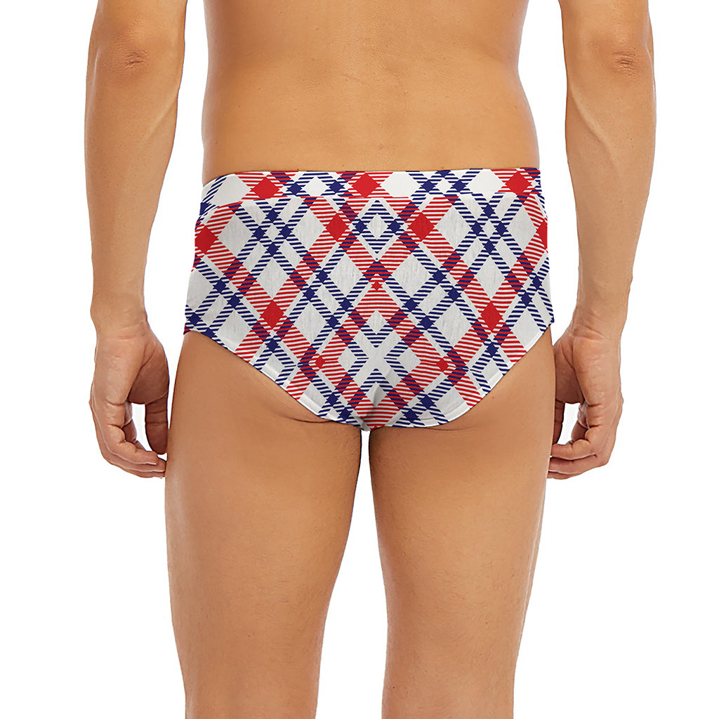 American Plaid Pattern Print Men's Briefs