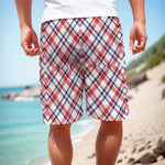 American Plaid Pattern Print Men's Cargo Shorts