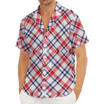 American Plaid Pattern Print Men's Deep V-Neck Shirt