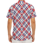 American Plaid Pattern Print Men's Deep V-Neck Shirt