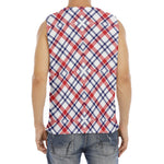 American Plaid Pattern Print Men's Fitness Tank Top