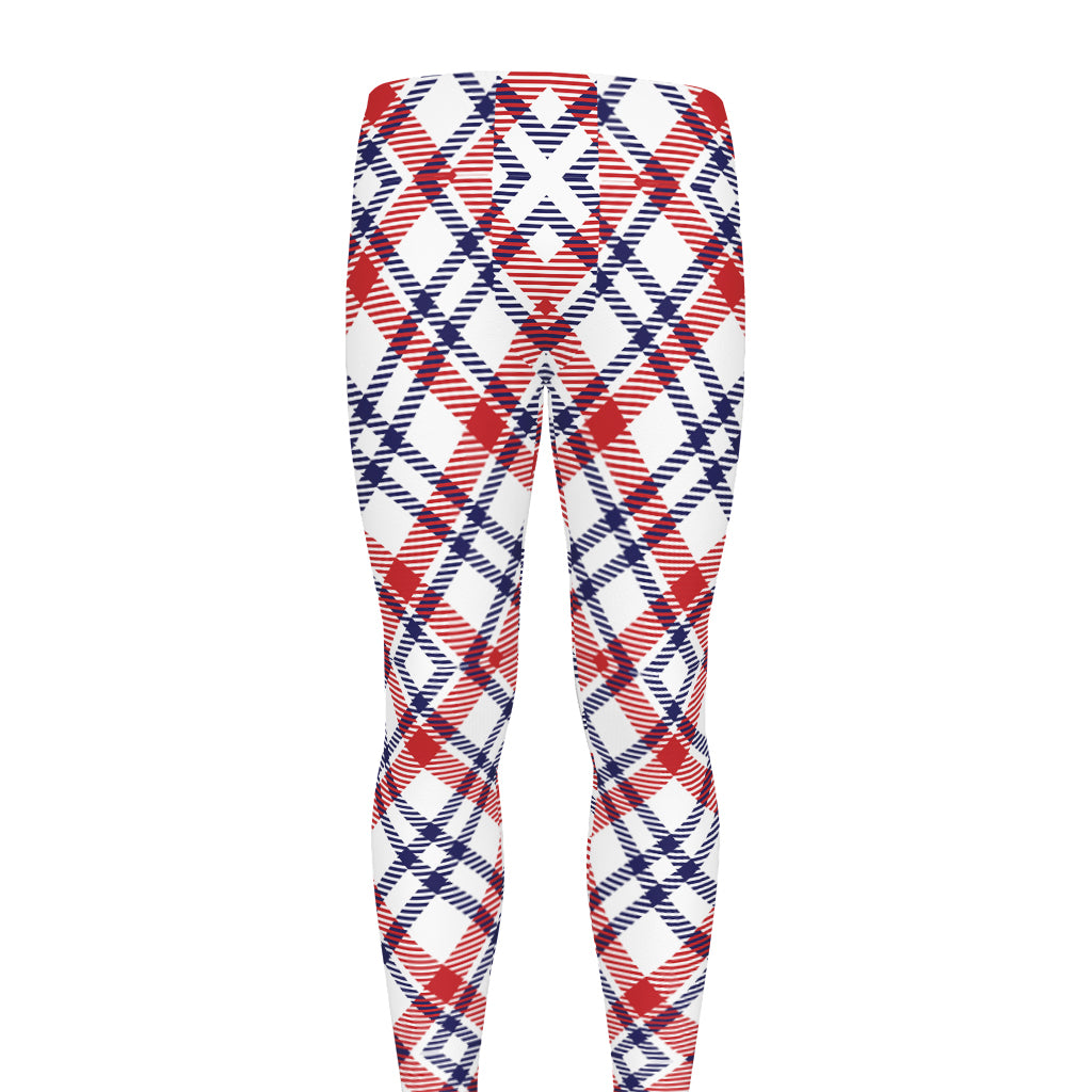 American Plaid Pattern Print Men's leggings