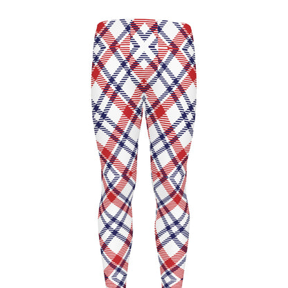American Plaid Pattern Print Men's leggings