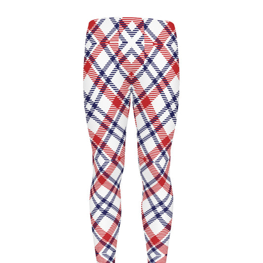 American Plaid Pattern Print Men's leggings