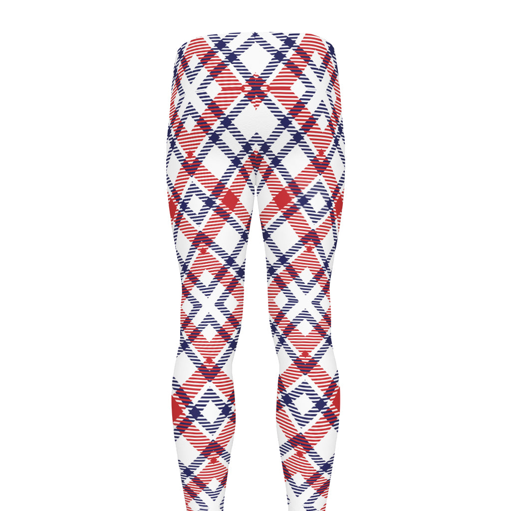 American Plaid Pattern Print Men's leggings